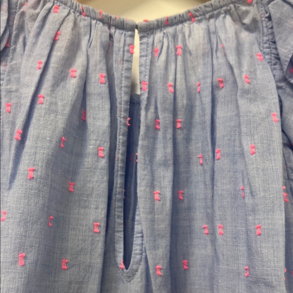 Lilly Pulitzer Top, Ruffle, Sleeveless, Blue w/Pink, Flowy, Feminine - Picture 7 of 12